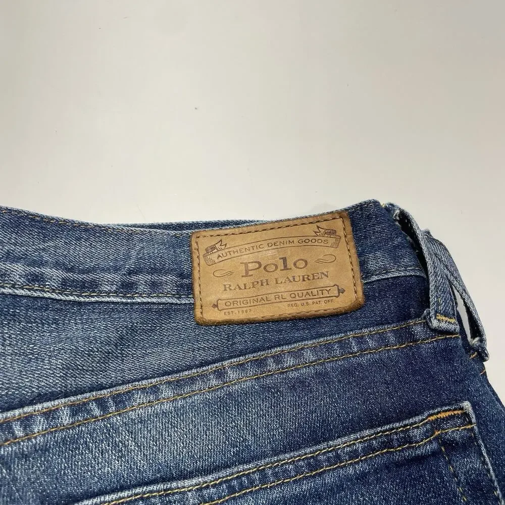 Polo Ralph Lauren Jeans Men’s 32x30 Blue Wash Varick Slim Straight Premium Denim